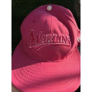 Marlins baseball Bright Pink Snap Hat 7 3/8. By Genuine Merchandise 59fifty